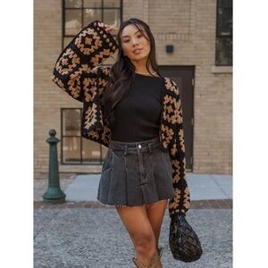 Vestique Billie Denim Skirt Black Size Medium